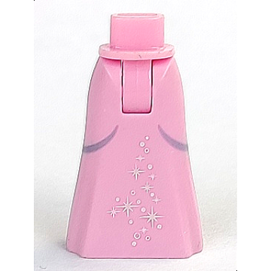 bright pink mini doll hips and skirt full length with stars pattern ariel - thick hinge