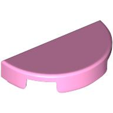 bright pink tile round 1 x 2 half