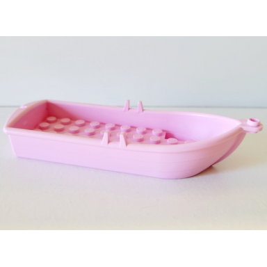 bright pink boat 14 x 5 x 2 with oarlocks without hollow inside studs