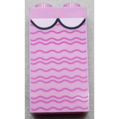 brick 1 x 2 x 3 with white lapels and dark pink wavy lines pattern brickheadz eleven torso