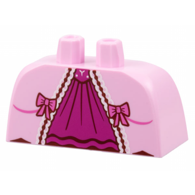 lower body skirt wide with side hoops panniers with magenta center panel white lace dark pink bows pattern