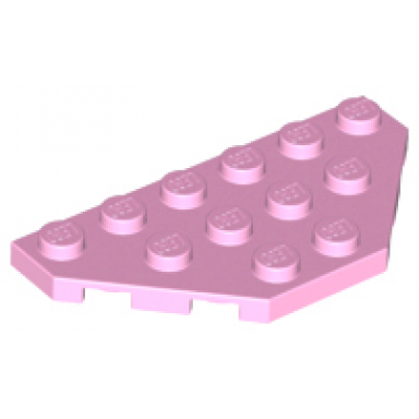bright pink wedge plate 3 x 6 cut corners