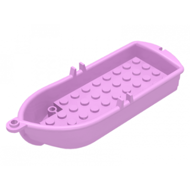bright pink boat 14 x 5 x 2 with oarlocks and 2 hollow inside studs