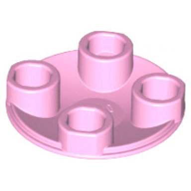 bright pink plate round 2 x 2 with rounded bottom boat stud