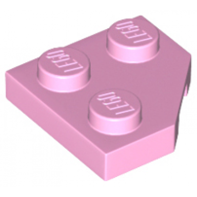 bright pink wedge plate 2 x 2 cut corner