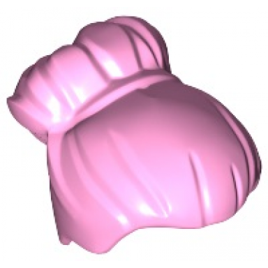bright pink minifigure hair female with large high bun