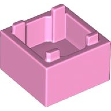 container box 2 x 2 x 1 - top opening with raised inner bottom