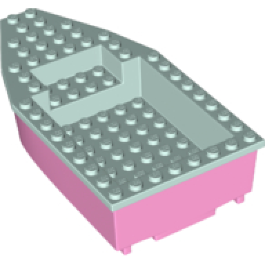 bright pink boat hull unitary 16 x 8 with light aqua top 28533 28535