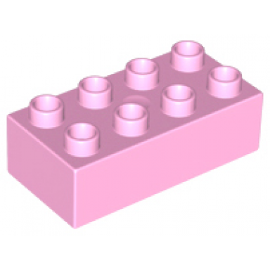 bright pink duplo brick 2 x 4