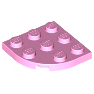 bright pink plate round corner 3 x 3