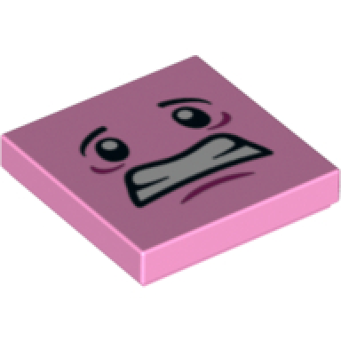 bright pink tile 2 x 2 with face pattern