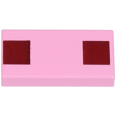 bright pink tile 1 x 2 with 2 dark red squares pattern minecraft pig nostrils