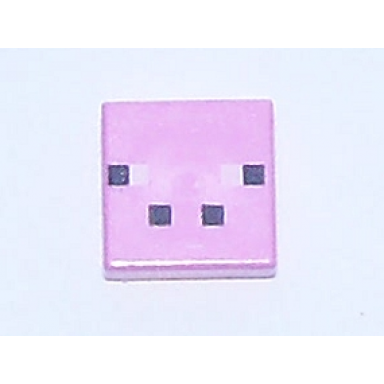 bright pink tile 1 x 1 with black and white squares pattern minecraft pig face