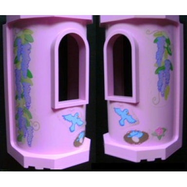 bright pink belville wall tower with window with grapes and bird with nest and flower pattern stickers - set 7582