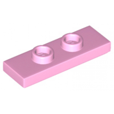 bright pink plate modified 1 x 3 with 2 studs double jumper