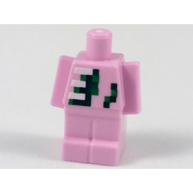 bright pink small body with pixelated black and green splotches and white ribs pattern
