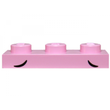 bright pink plate 1 x 3 with 2 small black arcs low pattern unikitty cutesykitty cutesy kitty eyebrows