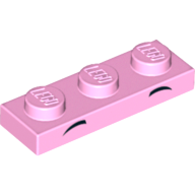 bright pink plate 1 x 3 with 2 small black arcs high and pointed pattern unikitty eyebrows