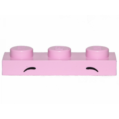 bright pink plate 1 x 3 with 2 small black arcs middle and rounded pattern unikitty disco kitty eyebrows