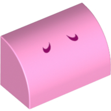 bright pink slope curved 1 x 2 with 2 magenta curved lines pattern super mario pink yoshi nostrils