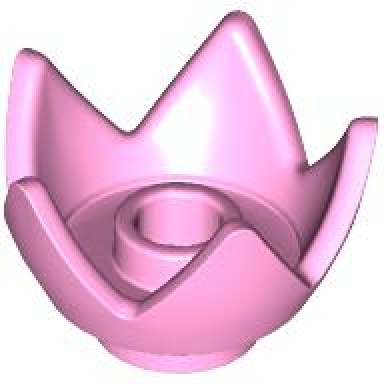 bright pink minifigure headgear crown eggshell with 5 points and center stud