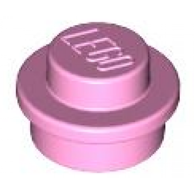 bright pink plate round 1 x 1