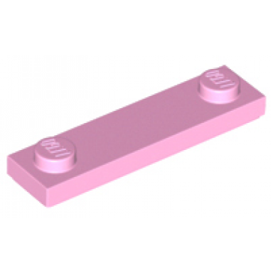 bright pink plate modified 1 x 4 with 2 studs with groove