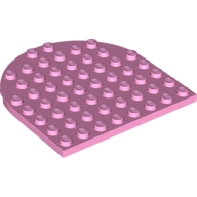 bright pink plate round 8 x 8 rounded end
