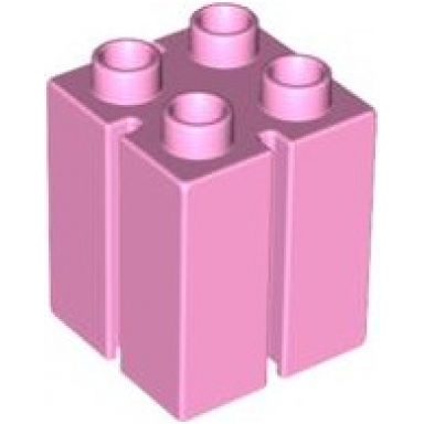 bright pink duplo brick 2 x 2 x 2 with channels