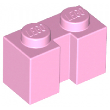 bright pink brick modified 1 x 2 with channel