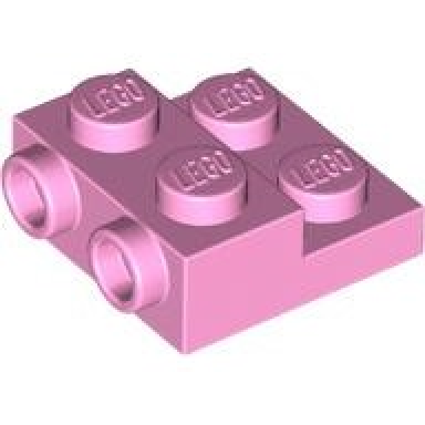bright pink plate modified 2 x 2 x 2 3 with 2 studs on side - hollow bottom tube