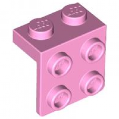 bright pink bracket 1 x 2 - 2 x 2