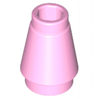 bright pink cone 1 x 1 with top groove