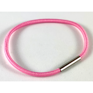 bright pink clikits hair accessory elastic tie 6 x 6 with 13mm metal band