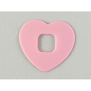 bright pink clikits icon accent rubber heart 2 5 8 x 2 5 8