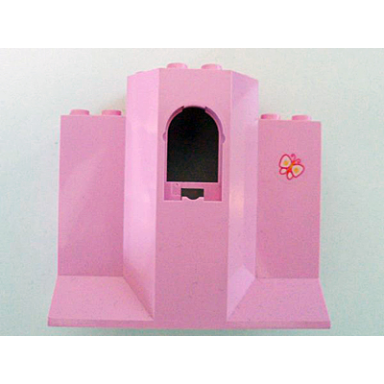 bright pink panel 3 x 8 x 6 with window with butterfly pattern sticker - set 7579