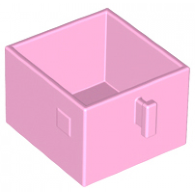bright pink duplo furniture drawer 2 x 2 with pull handle