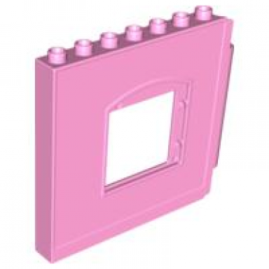 bright pink duplo wall 1 x 8 x 6 hinge on right with window opening