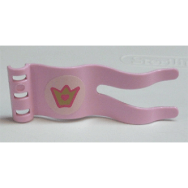 bright pink duplo flag wavy 2 x 5 with crown pattern sticker - set 4828
