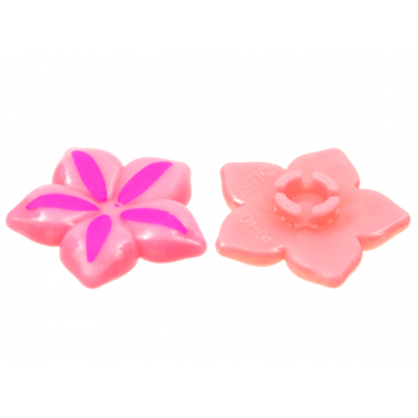 bright pink clikits icon flower 5 pointed petals 2 x 2 large with pin with dark pink highlights pattern