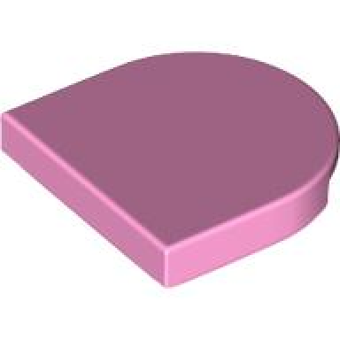 bright pink tile round 2 x 2 half circle extended