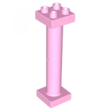bright pink duplo support column 2 x 2 x 6 round with open latticed back