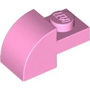 bright pink slope curved 2 x 1 with recessed stud