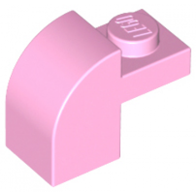 bright pink slope curved 2 x 1 x 1 1 3 with recessed stud