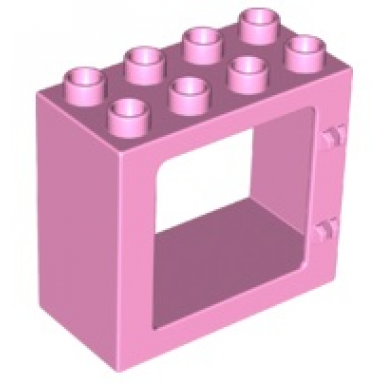 bright pink duplo door window frame 2 x 4 x 3 flat front surface completely open back