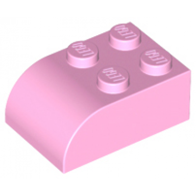 bright pink slope curved 3 x 2 with 4 studs