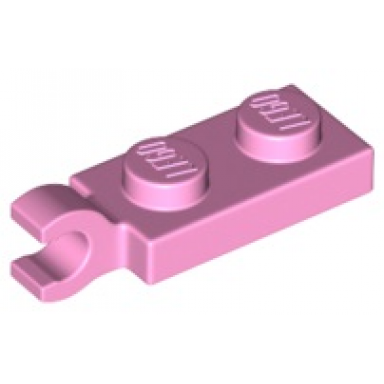 bright pink plate modified 1 x 2 with clip on end horizontal grip