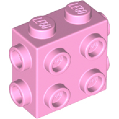 bright pink brick modified 1 x 2 x 1 2 3 with studs on side and ends
