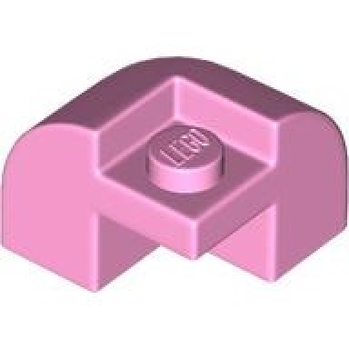 bright pink slope curved 2 x 2 x 1 1 3 corner round with recessed stud