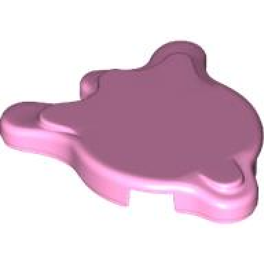 bright pink tile round 2 x 2 splat with side extensions